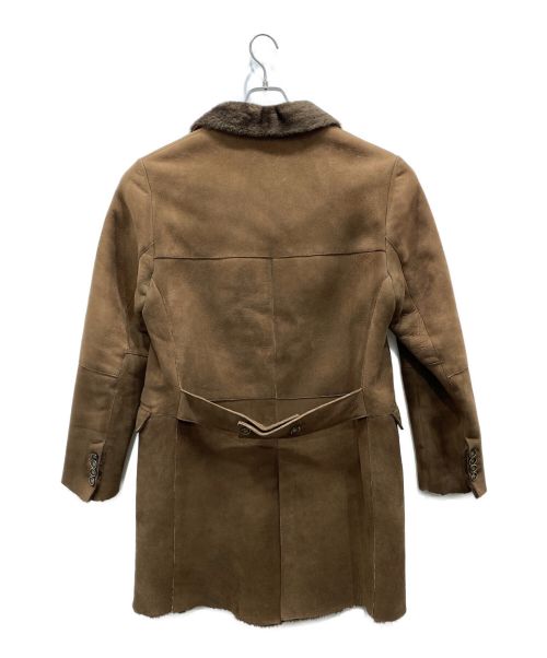 EMMETI（エンメティ）EMMETI (エンメティ) BEAMS (ビームス) MASSIMILIANOムートンコート ブラウン サイズ:50の古着・服飾アイテム
