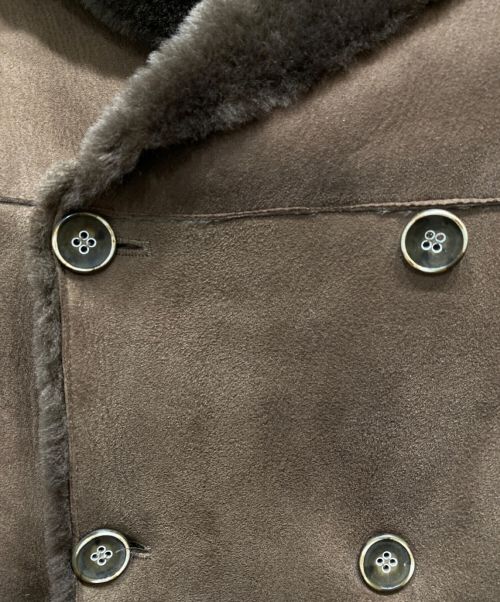 EMMETI（エンメティ）EMMETI (エンメティ) BEAMS (ビームス) MASSIMILIANOムートンコート ブラウン サイズ:50の古着・服飾アイテム
