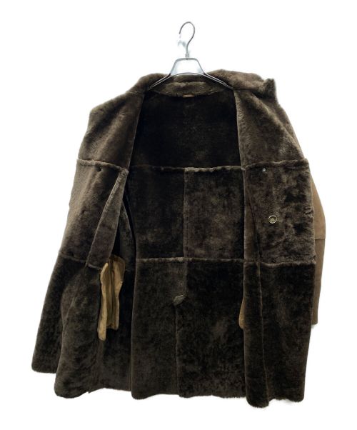 EMMETI（エンメティ）EMMETI (エンメティ) BEAMS (ビームス) MASSIMILIANOムートンコート ブラウン サイズ:50の古着・服飾アイテム