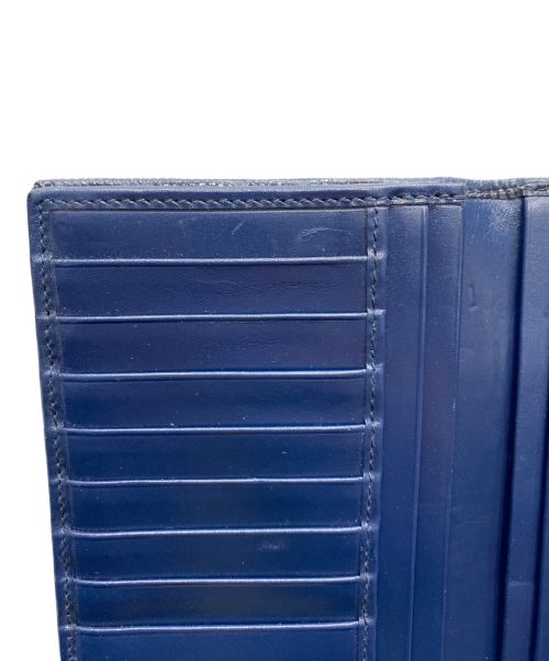 BVLGARI（ブルガリ）BVLGARI (ブルガリ) 型押しロングウォレット ブルーの古着・服飾アイテム