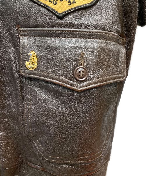 U'S NAVY（アメリカ海軍）U'S NAVY (ユーエスネイビー) G-1フライトジャケット ブラウン サイズ:38の古着・服飾アイテム