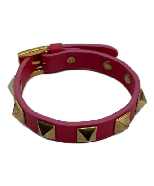VALENTINO GARAVANI（ヴァレンティノ・ガラヴァーニ）VALENTINO GARAVANI (ヴァレンティノ・ガラヴァーニ) ロックスタッズブレスレット レッドの古着・服飾アイテム