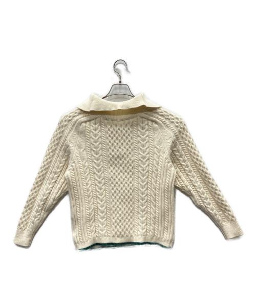 TAN（タン）TAN (タン) SPONDISH CABLE HALF ZIP NECK PULLOVER ホワイト サイズ:Ｆの古着・服飾アイテム