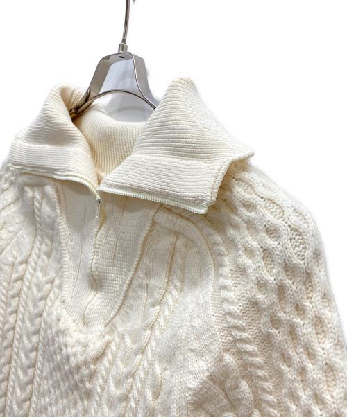 TAN（タン）TAN (タン) SPONDISH CABLE HALF ZIP NECK PULLOVER ホワイト サイズ:Ｆの古着・服飾アイテム