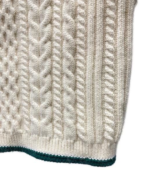 TAN（タン）TAN (タン) SPONDISH CABLE HALF ZIP NECK PULLOVER ホワイト サイズ:Ｆの古着・服飾アイテム