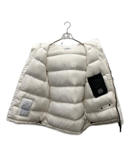 STONE ISLAND（ストーンアイランド）STONE ISLAND (ストーンアイランド) OPAQUE NYLON TWILL DOWN JACKET ホワイト サイズ:Lの古着・服飾アイテム