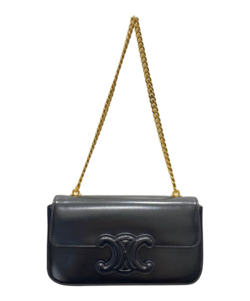 CELINE（セリーヌ）CELINE (セリーヌ) キュイル トリオンフ チェーン ショルダーバッグ ブラックの古着・服飾アイテム