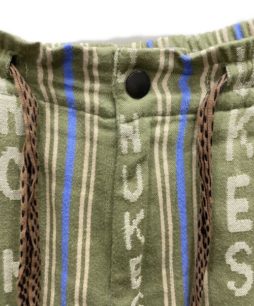 KAPITAL（キャピタル）KAPITAL (キャピタル) 裏起毛 HOPEストライプイージーパンツ グリーン サイズ:2の古着・服飾アイテム