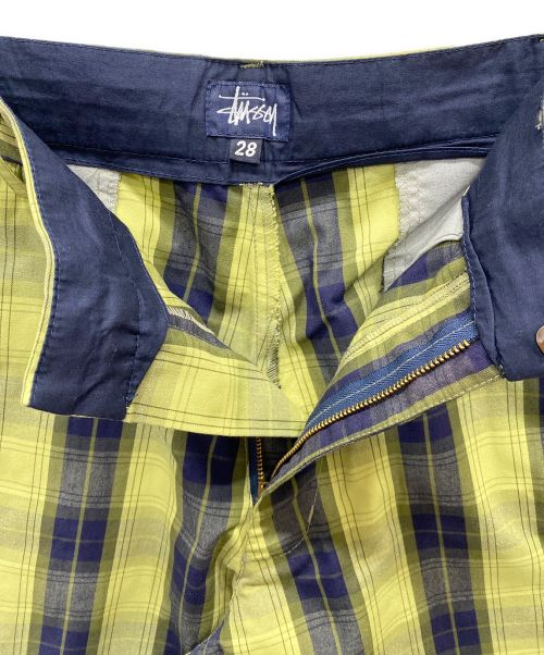 OLD STUSSY（オールドステューシー）OLD STUSSY (オールドステューシー) ハーフパンツ ネイビー×グリーン サイズ:71cm (W28)の古着・服飾アイテム