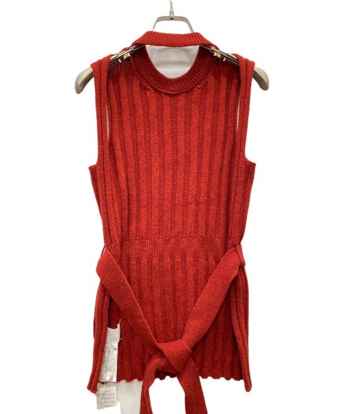 Maison Margiela（メゾンマルジェラ）Maison Margiela (メゾンマルジェラ) ニットベスト レッド サイズ:S 未使用品の古着・服飾アイテム
