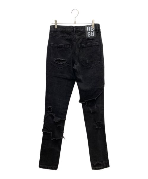 RAF SIMONS（ラフシモンズ）RAF SIMONS (ラフシモンズ) DESTROYED DENIM PANTS ブラック サイズ:36の古着・服飾アイテム