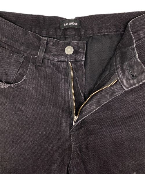 RAF SIMONS（ラフシモンズ）RAF SIMONS (ラフシモンズ) DESTROYED DENIM PANTS ブラック サイズ:36の古着・服飾アイテム