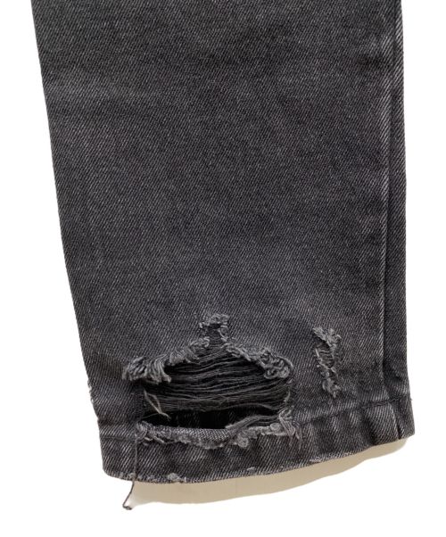 RAF SIMONS（ラフシモンズ）RAF SIMONS (ラフシモンズ) DESTROYED DENIM PANTS ブラック サイズ:36の古着・服飾アイテム