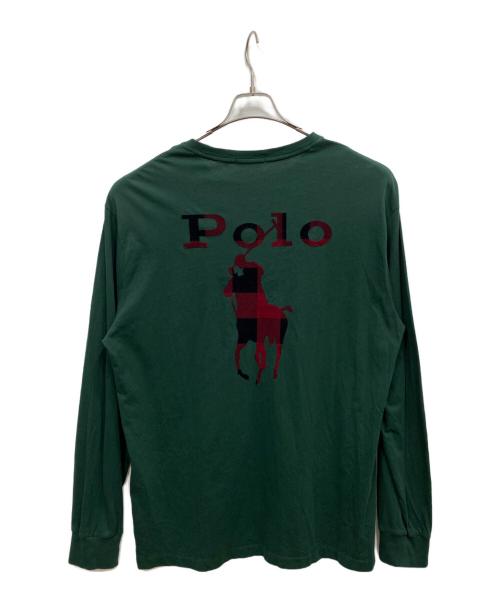 POLO RALPH LAUREN（ポロ・ラルフローレン）POLO RALPH LAUREN (ポロ・ラルフローレン) チェックバックロゴカットソー グリーン サイズ:Lの古着・服飾アイテム