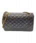 CHANEL (シャネル) マトラッセ ダブルフラップチェーンショルダーバッグ ブラック：395000円