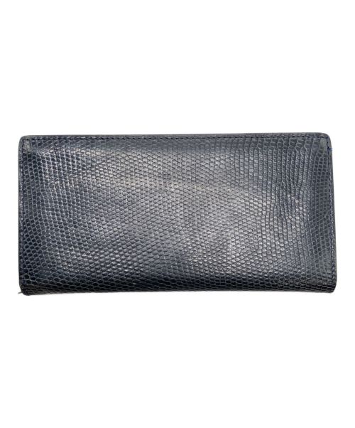 CAMILLE FOURNET PARIS（カミーユフォルネ）CAMILLE FOURNET PARIS (カミーユフォルネ) 本リザード革 2つ折り長財布 ネイビーの古着・服飾アイテム