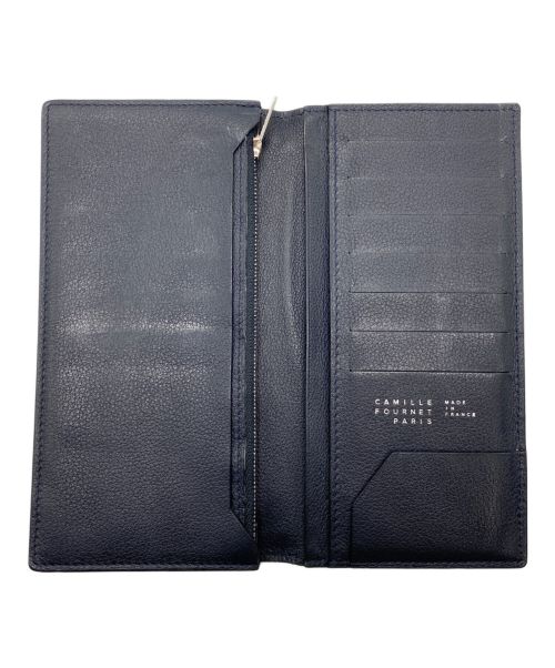 CAMILLE FOURNET PARIS（カミーユフォルネ）CAMILLE FOURNET PARIS (カミーユフォルネ) 本リザード革 2つ折り長財布 ネイビーの古着・服飾アイテム
