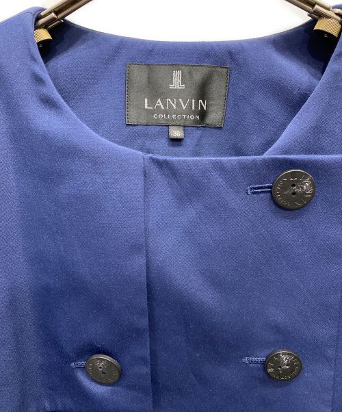 LANVIN COLLECTION（ランバンコレクション）LANVIN COLLECTION (ランバンコレクション) ノーカラートレンチコート ネイビー サイズ:38の古着・服飾アイテム