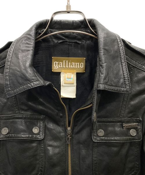 GALLIANO（ガリアーノ）GALLIANO (ガリアーノ) レザージャケット ブラック サイズ:40の古着・服飾アイテム