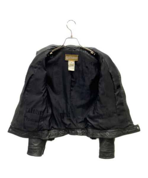 GALLIANO（ガリアーノ）GALLIANO (ガリアーノ) レザージャケット ブラック サイズ:40の古着・服飾アイテム
