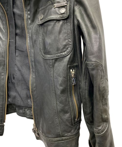 GALLIANO（ガリアーノ）GALLIANO (ガリアーノ) レザージャケット ブラック サイズ:40の古着・服飾アイテム