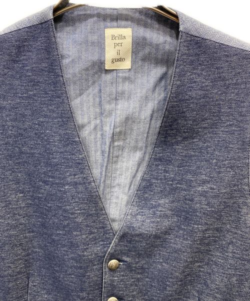 Brilla per il gusto（ブリッラ ペル イルグースト）Brilla per il gusto (ブリッラ ペル イルグースト) リネン混ジレ インディゴ サイズ:Sの古着・服飾アイテム