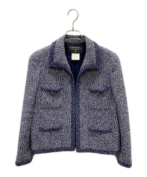 CHANEL（シャネル）CHANEL (シャネル) ツイードセットアップ ネイビー サイズ:40の古着・服飾アイテム