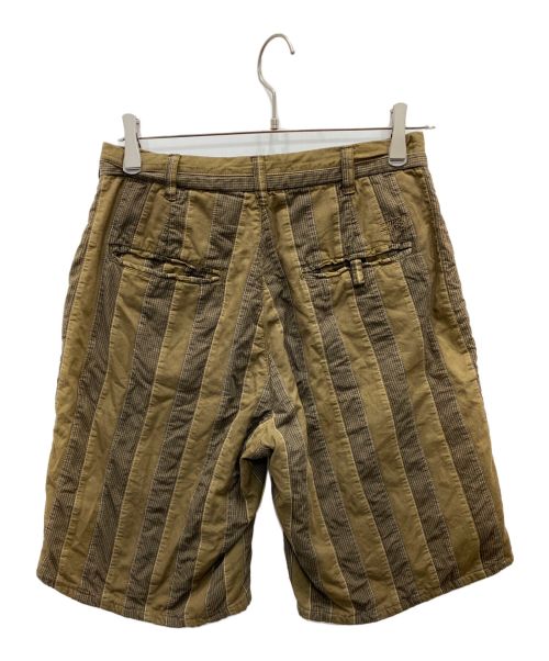 OLD STUSSY（オールドステューシー）OLD STUSSY (オールドステューシー) ストライプハーフパンツ ブラウン サイズ:W28の古着・服飾アイテム