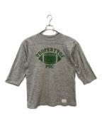WAREHOUSEウエアハウス）の古着「七分丈フットボールTシャツ」｜グレー