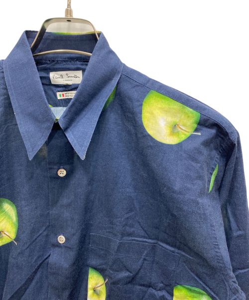 PAUL SMITH（ポールスミス）PAUL SMITH (ポールスミス) アップル柄長袖シャツ ネイビー サイズ:Ｍの古着・服飾アイテム