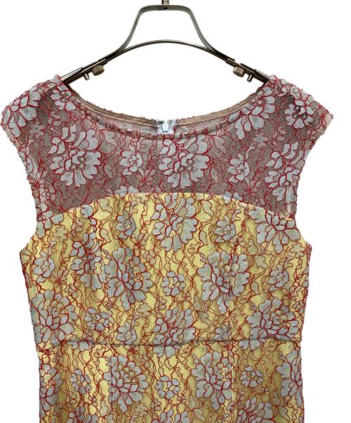 Diagram（ダイアグラム）Diagram (ダイアグラム) コードレースワンピース レッド サイズ:38の古着・服飾アイテム