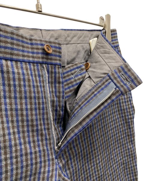 COMME des GARCONS HOMME PLUS（コムデギャルソンオムプリュス）COMME des GARCONS HOMME PLUS (コムデギャルソンオムプリュス) ウール混チェックパンツ ネイビー サイズ:Mの古着・服飾アイテム