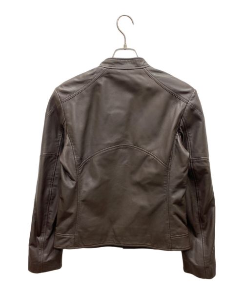 quattrocchi（クアトロッキ）quattrocchi (クアトロッキ) シープスキンシングルライダースジャケット ブラウン サイズ:44の古着・服飾アイテム