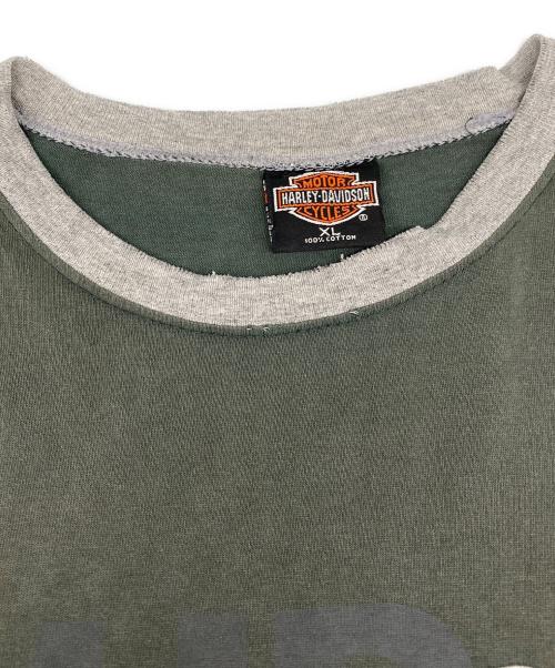 HARLEY-DAVIDSON（ハーレーダビッドソン）HARLEY-DAVIDSON (ハーレーダビッドソン) ヴィンテージTシャツ グリーン×グレー サイズ:ＸＬの古着・服飾アイテム