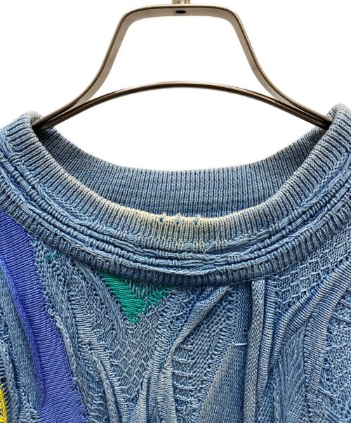 coogi BLUES（クージー）coogi BLUES (クージー) 3Dニット ブルー サイズ:Sの古着・服飾アイテム
