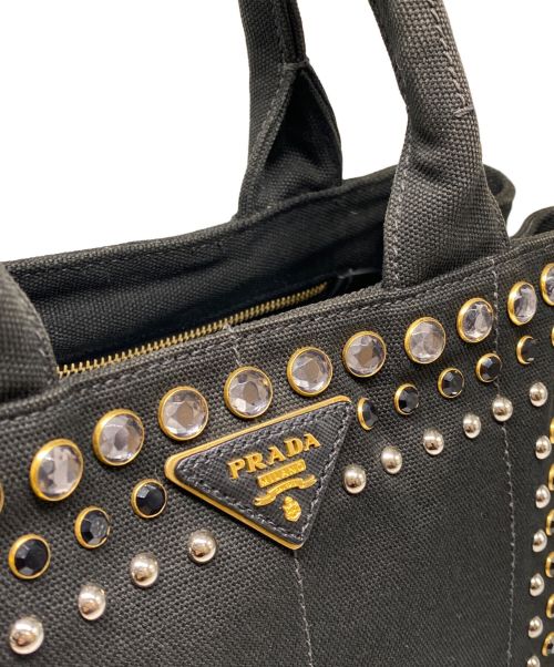 PRADA（プラダ）PRADA (プラダ) カナパスタッズトートバック ブラックの古着・服飾アイテム