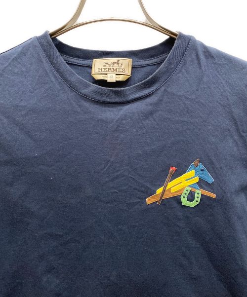 HERMES（エルメス）HERMES (エルメス) パズル・エケストルTシャツ ネイビー サイズ:XSの古着・服飾アイテム