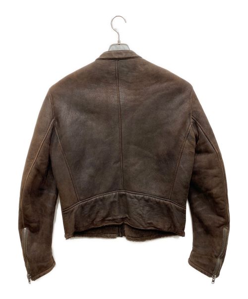 Maison Margiela 14（メゾンマルジェラ 14）Maison Margiela 14 (メゾンマルジェラ 14) 八の字 ムートンライダースジャケット ブラウン サイズ:50の古着・服飾アイテム