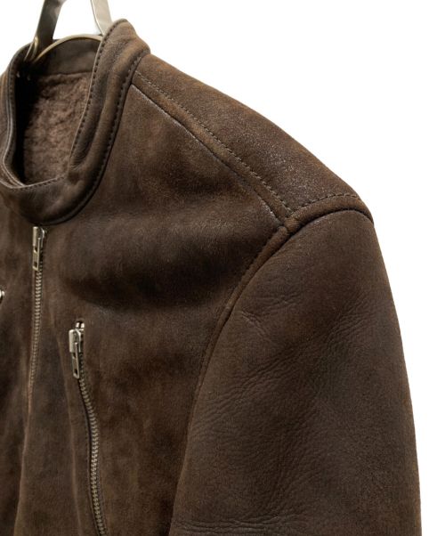 Maison Margiela 14（メゾンマルジェラ 14）Maison Margiela 14 (メゾンマルジェラ 14) 八の字 ムートンライダースジャケット ブラウン サイズ:50の古着・服飾アイテム