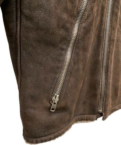 Maison Margiela 14（メゾンマルジェラ 14）Maison Margiela 14 (メゾンマルジェラ 14) 八の字 ムートンライダースジャケット ブラウン サイズ:50の古着・服飾アイテム