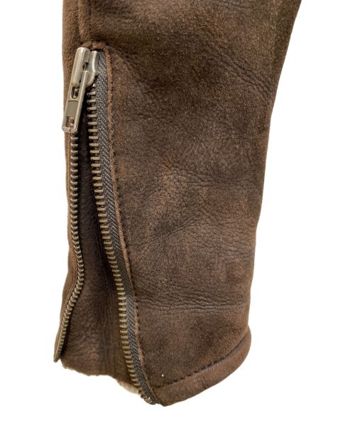 Maison Margiela 14（メゾンマルジェラ 14）Maison Margiela 14 (メゾンマルジェラ 14) 八の字 ムートンライダースジャケット ブラウン サイズ:50の古着・服飾アイテム
