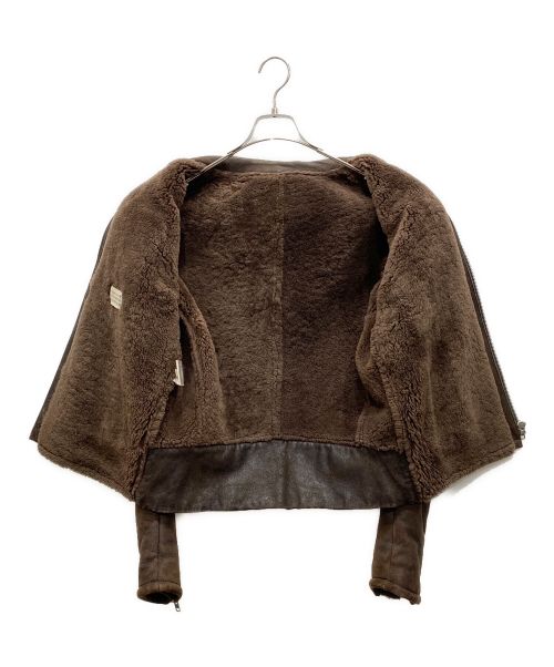 Maison Margiela 14（メゾンマルジェラ 14）Maison Margiela 14 (メゾンマルジェラ 14) 八の字 ムートンライダースジャケット ブラウン サイズ:50の古着・服飾アイテム