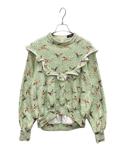 UNDERCOVER（アンダーカバー）UNDERCOVER (アンダーカバー) 総柄ヨーク切替立衿スウェット グリーン サイズ:2の古着・服飾アイテム