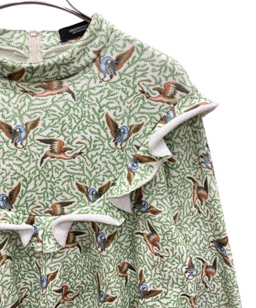 UNDERCOVER（アンダーカバー）UNDERCOVER (アンダーカバー) 総柄ヨーク切替立衿スウェット グリーン サイズ:2の古着・服飾アイテム