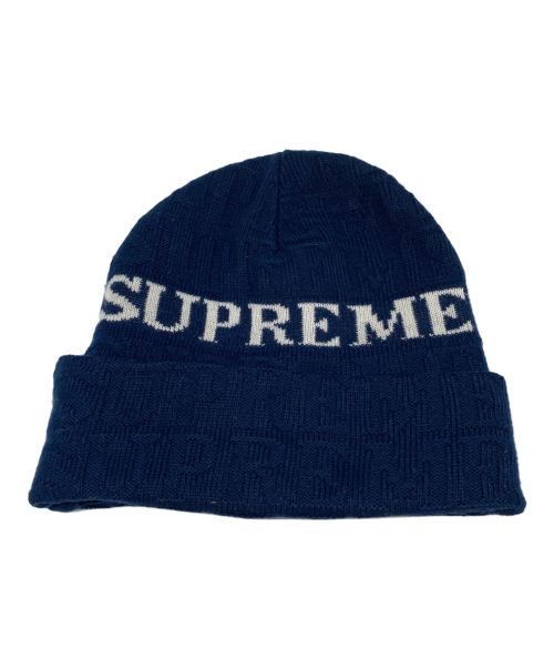 SUPREME（シュプリーム）Supreme (シュプリーム) 14AW JACQUARD LOGO BEANIE ネイビーの古着・服飾アイテム