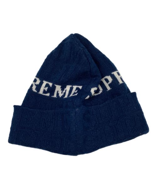 SUPREME（シュプリーム）Supreme (シュプリーム) 14AW JACQUARD LOGO BEANIE ネイビーの古着・服飾アイテム