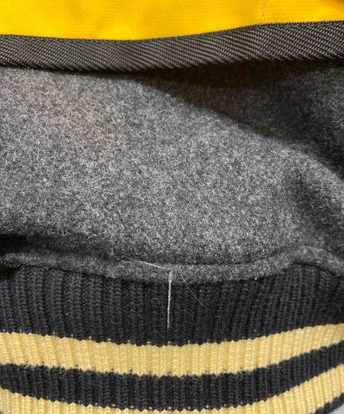 THE NORTH FACE（ザ ノース フェイス）THE NORTH FACE (ザ ノース フェイス) JUNYA WATANABE MAN (ジュンヤワタナベマン) ウールトップメルトン 牛革×TNF DUFFLE BAG リメイク イエロー×グレー サイズ:XSの古着・服飾アイテム