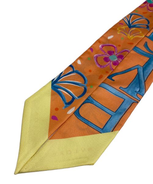 BVLGARI（ブルガリ）BVLGARI (ブルガリ) ロゴマニアシェリースカーフ オレンジの古着・服飾アイテム