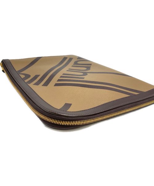 dunhill（ダンヒル）dunhill (ダンヒル) ラゲッジキャンバスクラッチバック ブラウンの古着・服飾アイテム