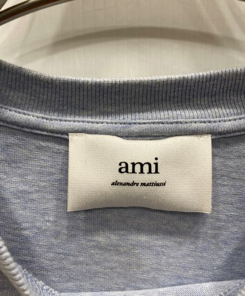 AMI Alexandre Mattiussi（アミアレクサンドルマテュッシ）AMI Alexandre Mattiussi (アミ アレクサンドル マテュッシ) ハートロゴ刺繍Tシャツ ブルー サイズ:XXSの古着・服飾アイテム